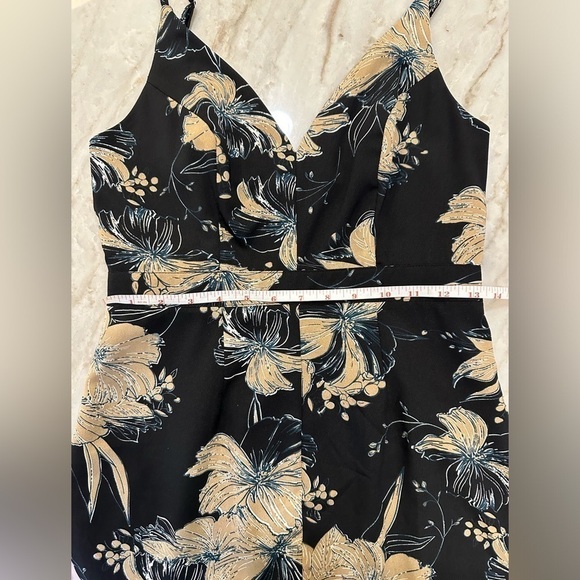 Lulus Darling Daylily Black Floral Print High-Low Maxi Mermaid Dress size S - Picture 8 of 12